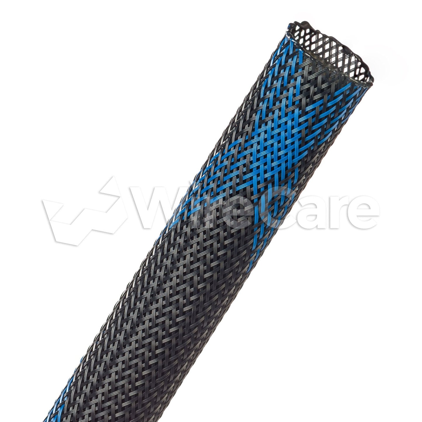 Black wire with blue tracer designed to enhance visibility and durability in harsh conditions.