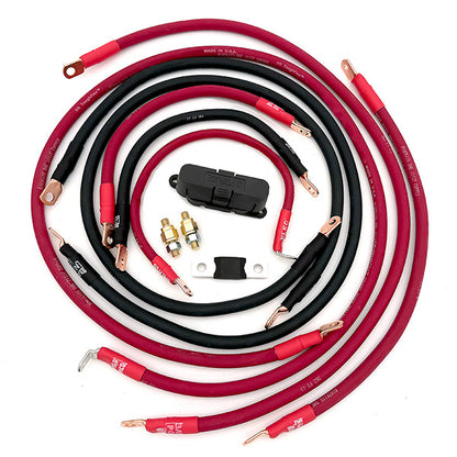 Chevrolet GMT800 Big 7 battery cable kit for 1999–2006 trucks, heavy‑duty upgraded battery cables designed to reduce voltage drop and improve electrical performance