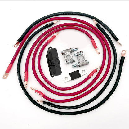 Chevrolet Suburban and Blazer battery cable kit for 1973–1991 models, heavy‑duty upgraded battery cables designed to reduce voltage drop and improve electrical performance