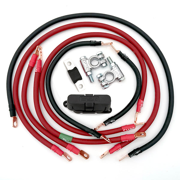 Dodge Ram 1500 Big 7 battery cable kit for 2002–2009 trucks, heavy‑duty upgraded battery cables designed to reduce voltage drop and improve electrical performance