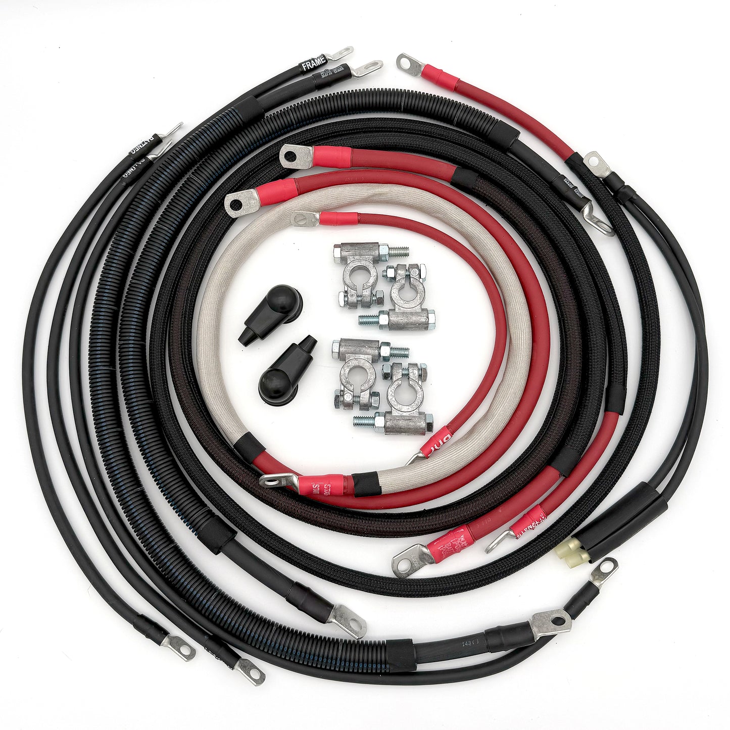 Dodge Cummins Diesel 2nd Gen Big 7 battery cable kit (1994-2002) designed for upgraded electrical performance in demanding off-road and working conditions.