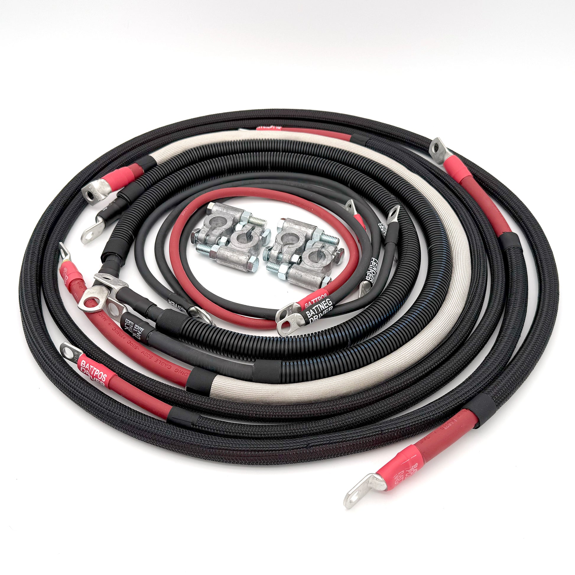 Dodge Ram Gen 3 Big 7 Battery Cable Upgrade kit to replace worn out battery cables and restore power and performance.