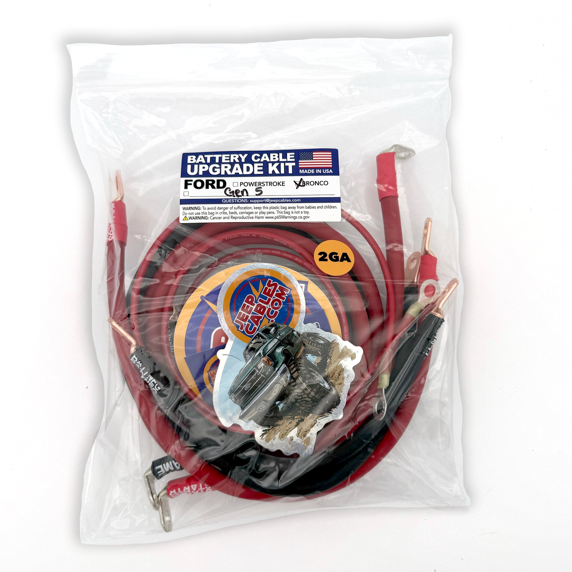 Ford Bronco - Gen 5 Battery Cable Kit (1992-1996), designed to provide reliable power delivery for the 5th generation Bronco models.
