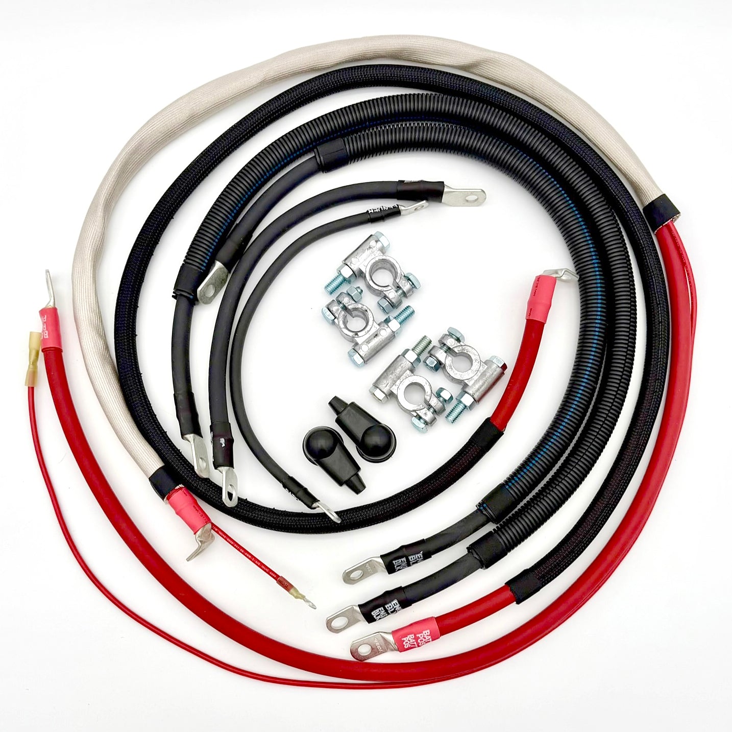 Ford Power Stroke 6.0 Diesel - F250/F350 Battery Cable Kit (2003-2007), premium upgrade for Ford Super Duty trucks, improving electrical performance and power flow.