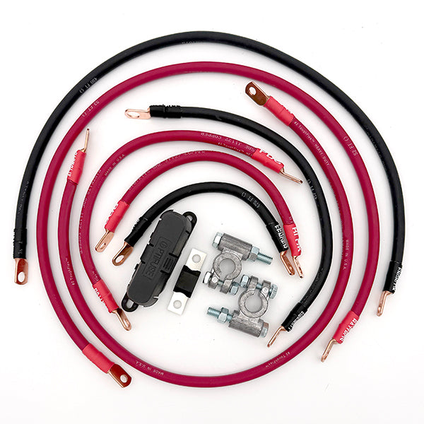Jeep Cherokee XJ Big 7 battery cable kit for 1987–2001 models, heavy‑duty upgraded battery cables designed to reduce voltage drop and improve electrical performance