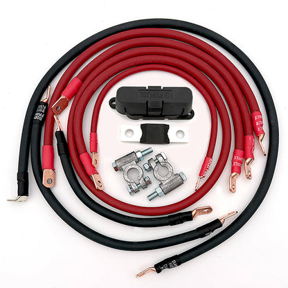 Toyota Land Cruiser Big 7 battery cable kit for FZJ80 models (1993–1997), heavy‑duty upgraded battery cables designed to reduce voltage drop and improve electrical performance