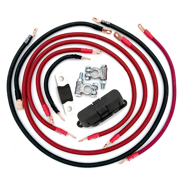 Toyota Tacoma Big 7 battery cable kit for Gen 1 models (1995–2004), heavy‑duty upgraded battery cables designed to reduce voltage drop and improve electrical performance