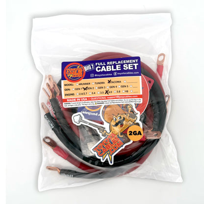 Toyota Tacoma Gen 2 (2005-2015) Big 7 battery cable kit boosts electrical performance for enhanced off-road reliability.