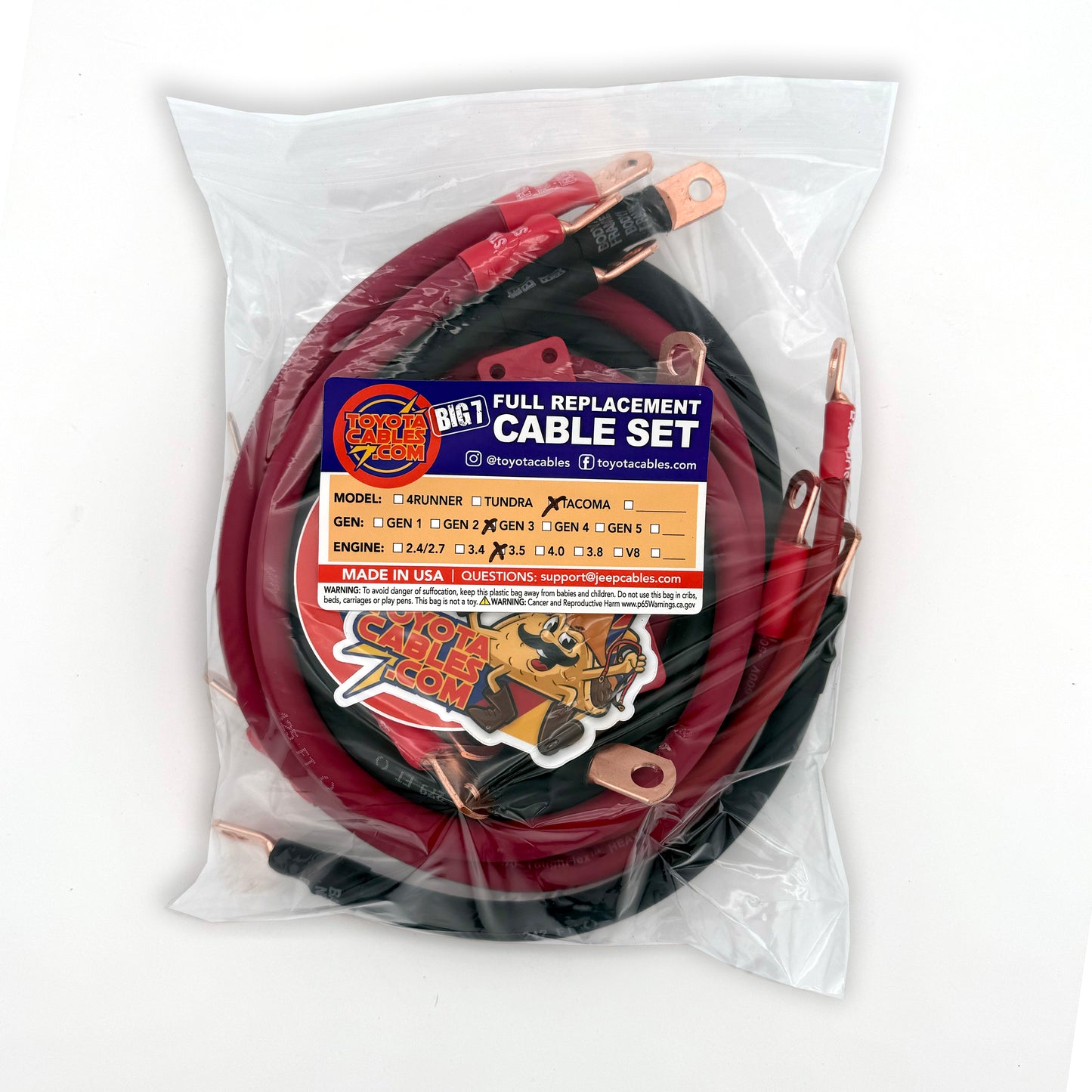 Toyota Tacoma 3.5L Gen 3 (2016-2021) battery cable kit designed to provide reliable power delivery.