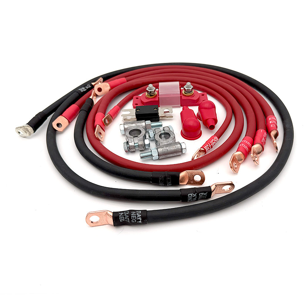 Toyota Land Cruiser Big 7 battery cable kit (FZJ80 - 1993-1997), designed to enhance electrical efficiency and power for off-road adventures.