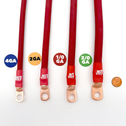 Big 7 kits come in a variety of wire sizes. 4ga wire is good up to 130amps, 2ga wire is good up to 180amps, 1/0 wire is good up to 410 amps, and 2/0 is for anything higher than 410 amps or diesel trucks.