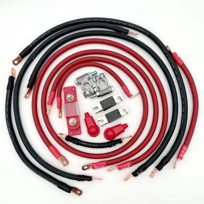 Jeep Wrangler JL Big 7 battery cable kit (2018-2024), designed for enhanced electrical flow and power efficiency in off-road conditions.
